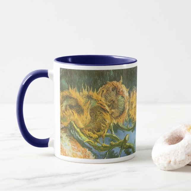 Taza Vincent van Gogh - Still Life: Cuatro girasoles co (Con donut)