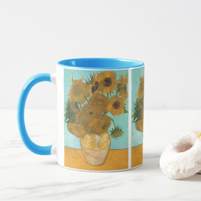 Taza Vincent van Gogh - Vase con doce girasoles (Con donut)