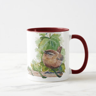 Taza Viñedo de Uvas Hojas de Vid Winery Wren Pájaro Acu
