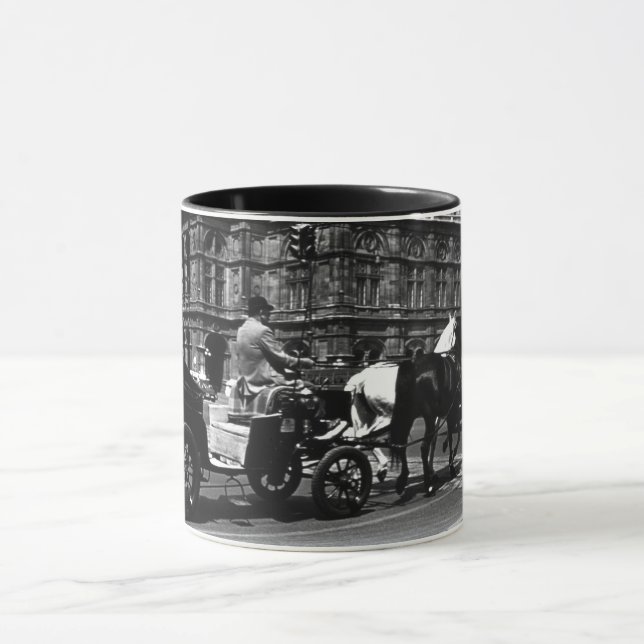 Taza Viñeta Austria Viena Fiaker Staatsoper ópera Mug (Centro)