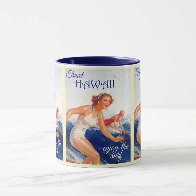 Taza Viñeta Hawaii: Surfing Beach Ocean Travel (Centro)
