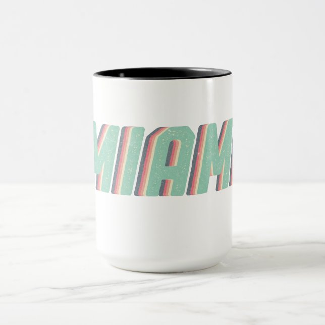 Taza Viñeta Miami Beach Florida Fl 80 Souvenir Retro (Centro)