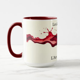Taza Vino Tinto Fluido Vertido Arte Abstracto Cerámica