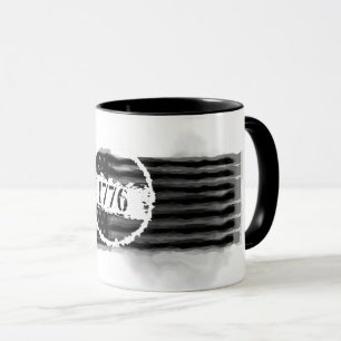 Taza Vintage 1776 Bandera de color de tinta negra 4 de