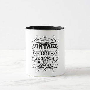 Taza Vintage 1945 Cumpleaños 80 Envejecido a la Perfecc