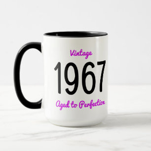 Taza Vintage 1967 Edad A Perfección 50 Fiesta De Cumple