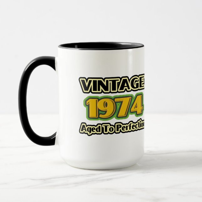 Taza Vintage 1974 - Edad A La Perfección (Izquierda)