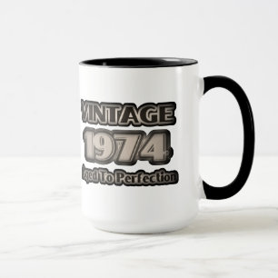 Taza Vintage 1974 - Edad A La Perfección