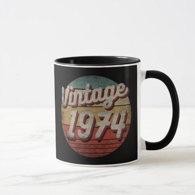 TAZA VINTAGE 1974 HOMBRES REGALO DE CUMPLEAÑOS (Derecha)