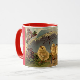 Taza Vintage 3 Pollos Festividad de Pascua