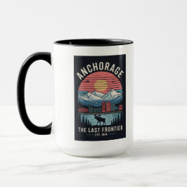 Taza Vintage Anchorage Alaska Retro Travel Poster Illus