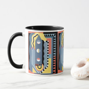 Taza Vintage Art Deco Pochoir Jazz Geometric Patterns