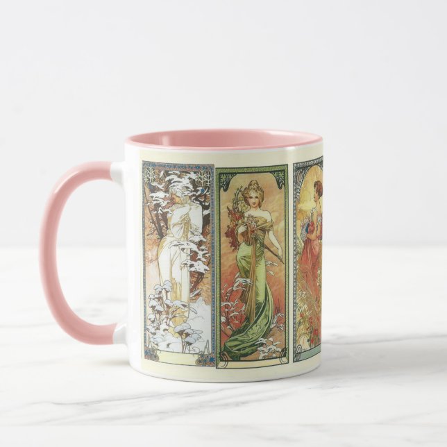 Taza Vintage artístico del Art Nouveau femenino (Izquierda)