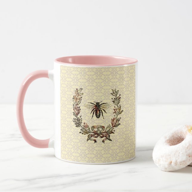 Taza Vintage Bee Wreath (Con donut)