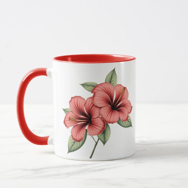 Taza Vintage Botanical Hibiscus Coffee, tea mug (Izquierda)