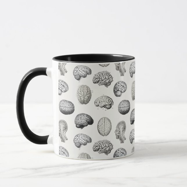 Taza Vintage Brain Anatomy Biology Illustrations (Izquierda)
