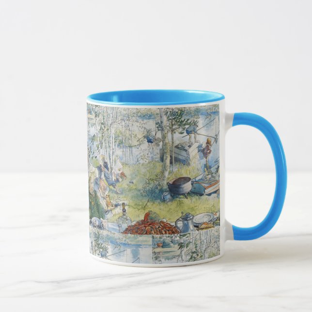 Taza Vintage Carl Larsson Pesca Con La Familia (Derecha)