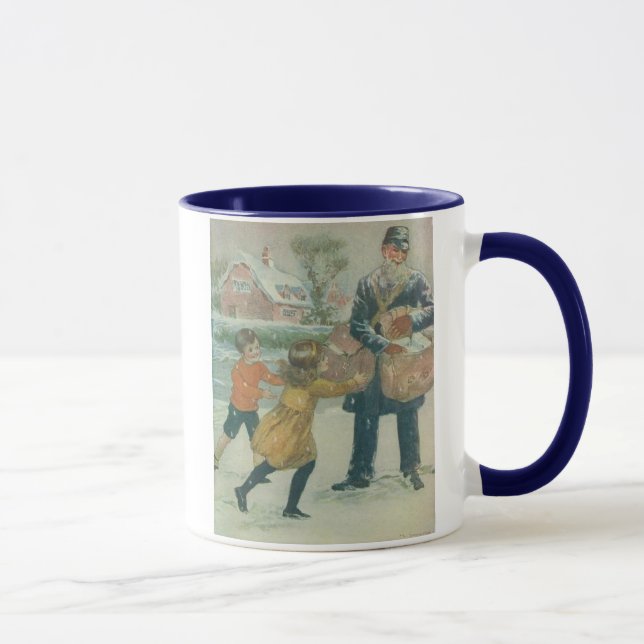 Taza Vintage - cartero del día de fiesta, (Derecha)