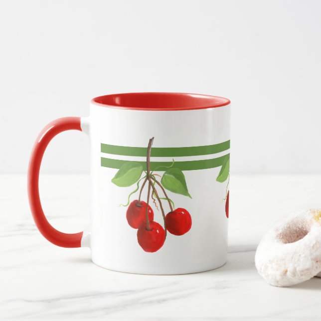 Taza Vintage Cherries Mug (Con donut)