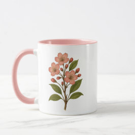 Taza Vintage Cherry Blossom Pink Coffee and Tea Mug