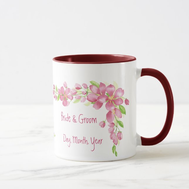 Taza Vintage Cherry Blossom Save the Date Boda (Derecha)