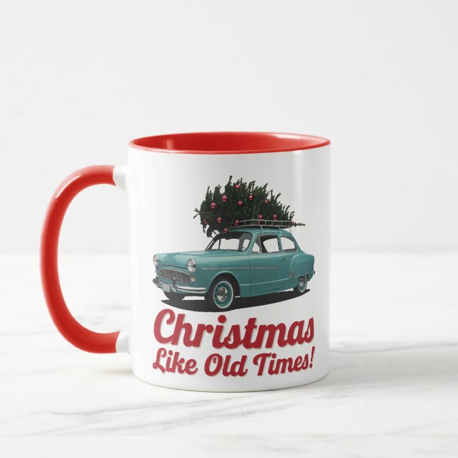 Taza Vintage Christmas Car – Old Times Holiday (Izquierda)