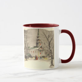 Taza Vintage Christmas, Church in Winowscape