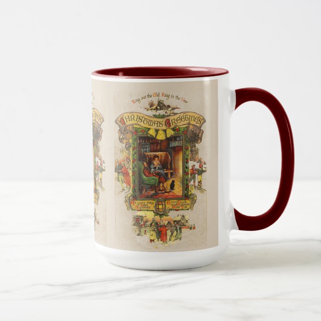 Taza Vintage Christmas Greeting (Derecha)