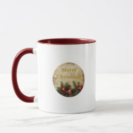 Taza Vintage Christmas Mug – Classic Red & Green Cup
