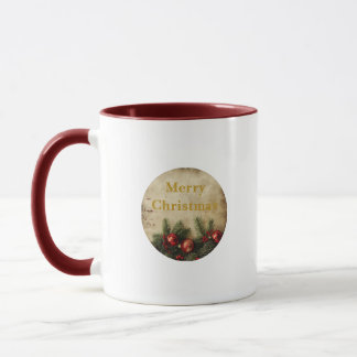 Taza Vintage Christmas Mug – Classic Red & Green Cup