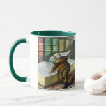Taza Vintage Christmas, Santa Claus Naughty Nice List<br><div class="desc">Diseño de las vacaciones de ilustracion Vintage Feliz Navidad con una página del libro Santa Claus y Sus Obras. Publicado por McLoughlin Brothers en 1889. La historia nos cuenta del trabajo de Santa haciendo juguetes para todos los niños y chicas buenos del mundo. Esta imagen de la era victoriana muestra...</div>