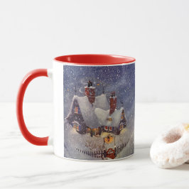 Taza Vintage Christmas, Santa Claus Workshop North Pole
