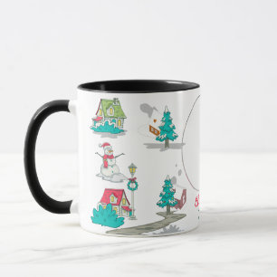 Taza Vintage Christmas Tree Farm Life Black