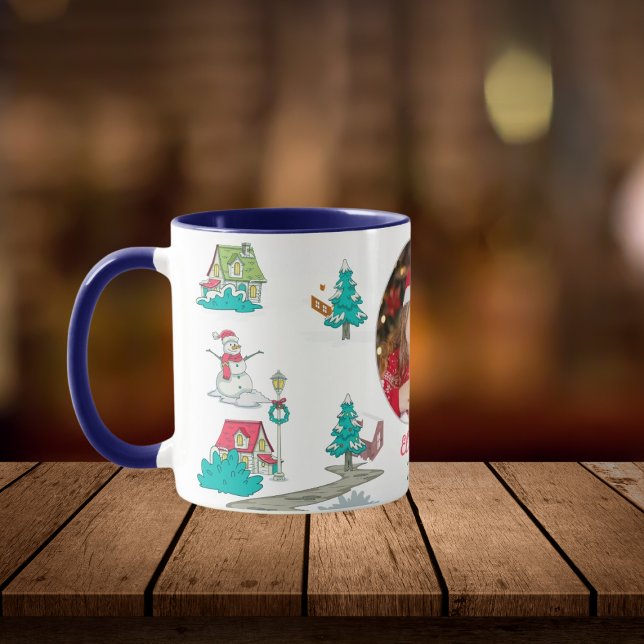 Taza Vintage Christmas Tree Farm Life Navy Blue (Subido por el creador)