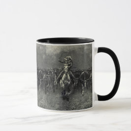 Taza Vintage Cowboys, una estampida de Frederic Remingt