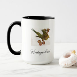 Taza Vintage Cute Brillante Pájaro y Foliage