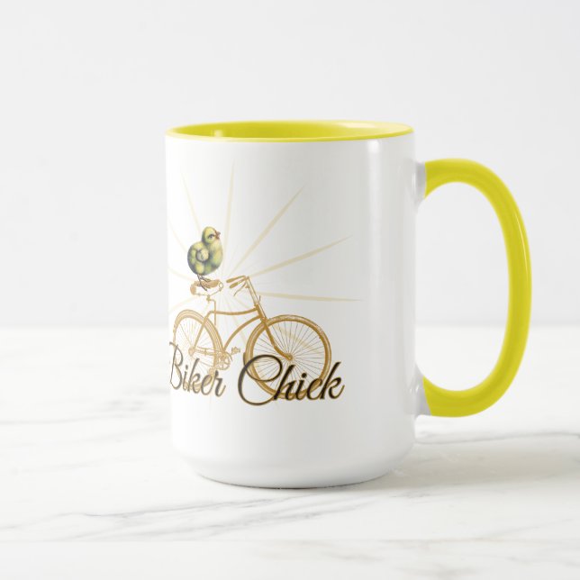 Taza Vintage divertido del polluelo del motorista (Derecha)