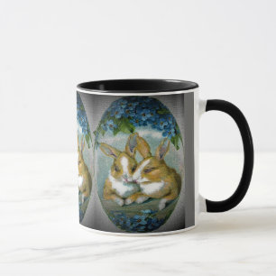 Taza Vintage Easter Bunnies Textured Image, ZSSG