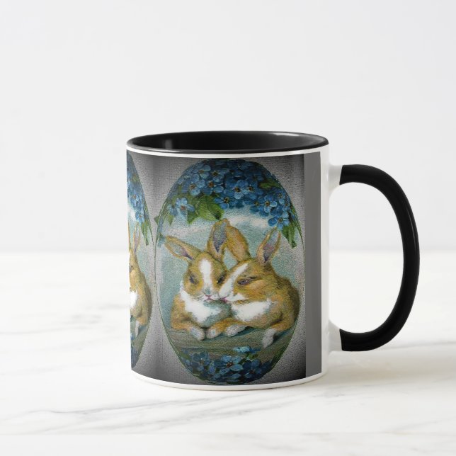 Taza Vintage Easter Bunnies Textured Image, ZSSG (Derecha)