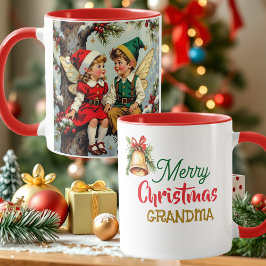 Taza Vintage Elven Fairy Children Christmas Personalize