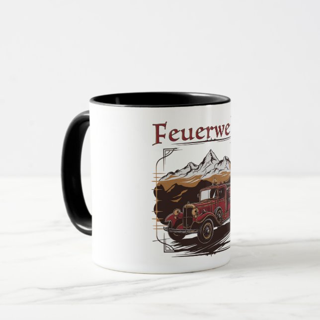 Taza Vintage Feuerwehrfahrzeug - Retro Design (Anverso izquierdo)