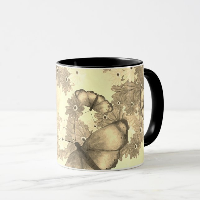 Taza Vintage Floral and Butterfly Design (Anverso derecho)