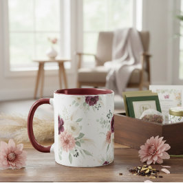 Taza Vintage Floral Teacup Design Ceramic Coffee Mug