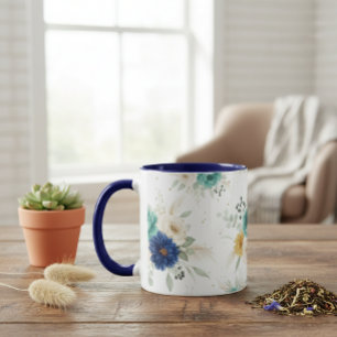Taza Vintage Floral Teacup Design Ceramic Coffee Mug