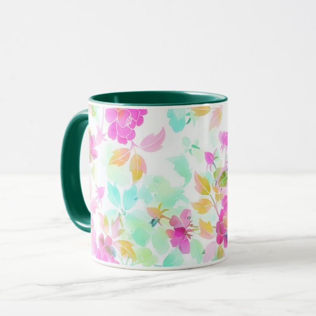 Taza Vintage Flower Mug Cup Art (Anverso izquierdo)