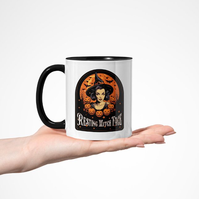 Taza Vintage Glam Resting Witch Face Funny Halloween (Subido por el creador)