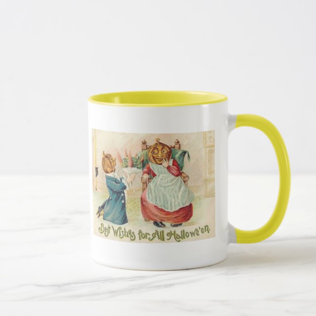 Taza Vintage Halloween Jack o'Lantern Couple (Derecha)