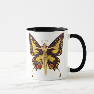 Taza Vintage Ilustracion Butterfly Fairy