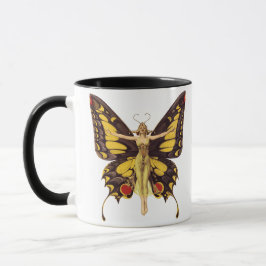 Taza Vintage Ilustracion Butterfly Fairy