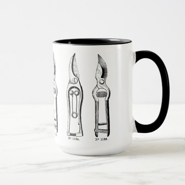 Taza VINTAGE ILUSTRACION Gardening Tools Pruners Mug (Derecha)